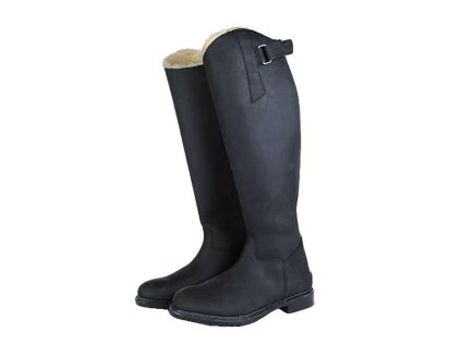 Zimní vysoké jezdecké boty HKM Flex Country, standardní holeň, černé, vel. 36