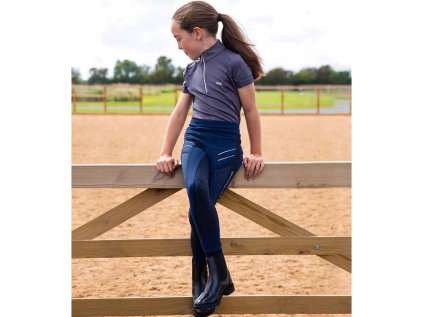 PREMIER EQUINE Legíny jezdecké dívčí Astrid full grip - modré, vel. 7/8 let (AP 25 DOPRODEJ)