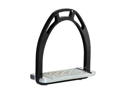 HORZE Třmeny aluminium - silver/black 12 cm