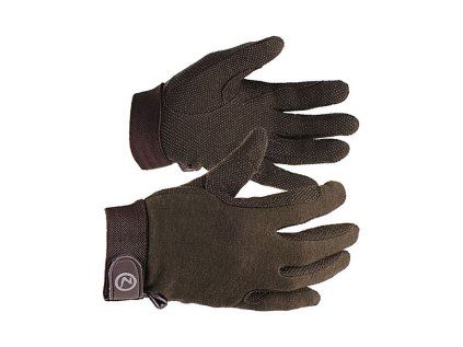 Jezdecké rukavice HORZE Basic polygrip hnědé XL