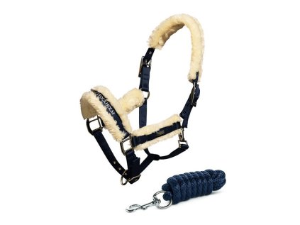 Ohlávka EQUESTRIAN STOCKHOLM Navy Fur, vel. FULL