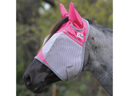 Maska CASHEL Crusader Fly Mask Standard Warmblood with Ears Pink