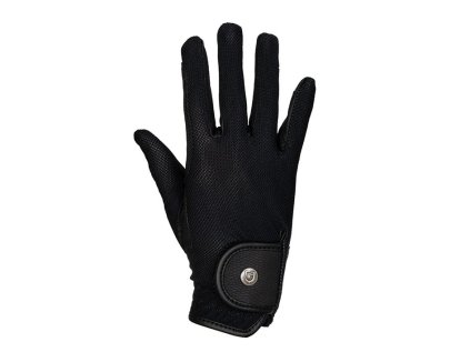 Jezdecké rukavice EQUESTRO Mesh - černé, 7,5
