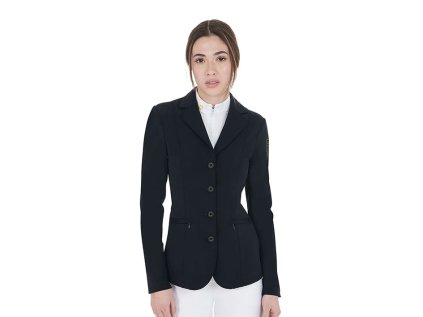 Dámské závodní sako EQUESTRO Contrast - černé, L