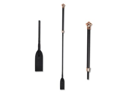 Skokový bičík WALDHAUSEN Noblesse - černý/rosegold, 75cm