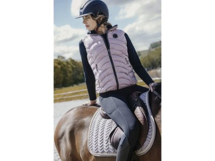 Jezdecká vesta EQUITHEME Lilia, černá/růžová, L