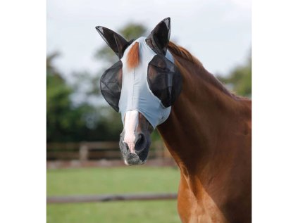 PREMIER EQUINE Maska proti hmyzu Comfort Tech Lycra - šedá, vel. XL (AP 25 DOPRODEJ)