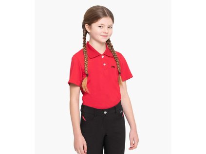 PREMIER EQUINE Tričko dětské polo - červené, vel. 13/14 let (AP 25 DOPRODEJ)