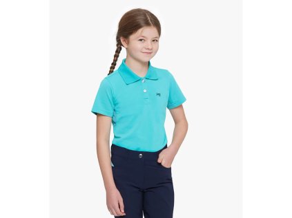 PREMIER EQUINE Tričko dětské polo - tyrkysové, vel. 11/12 let