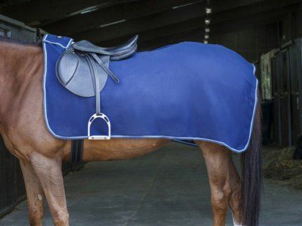 Bederní deka RIDING WORLD fleece - modrá 150 cm