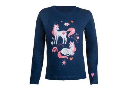Tričko s dlouhým rukávem HKM Pony Dream dětské - modré, vel. 112/128