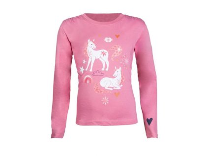 Tričko s dlouhým rukávem HKM Pony Dream dětské - růžové, vel. 134/140