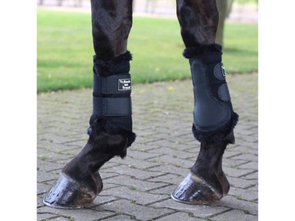 Kamaše BACK ON TRACK 3D Mesh s beránkem, černé, M