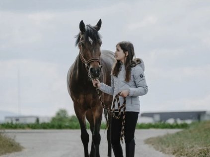EQUITHEME Bunda dětská prošívaná Lara, šedá, věk 14