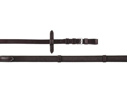 SUPREME Otěže pogumované Supergrip  - hnědé FULL