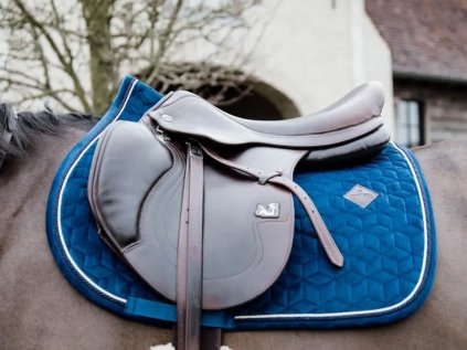 Podsedlová dečka KENTUCKY Basic Velvet - tmavě modrá, VS/COB