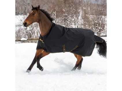 Výběhová deka BUCAS Irish Turnout HighNeck 50g, černá, 155 cm