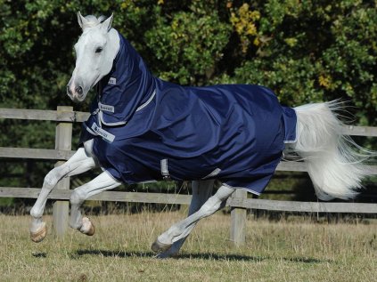 Výběhová deka BUCAS Freedom Turnout s krkem, 300/150g modrá, 140 cm