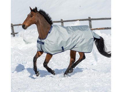 Výběhová deka BUCAS Power Turnout Light Big Neck, stříbrná, 140 cm