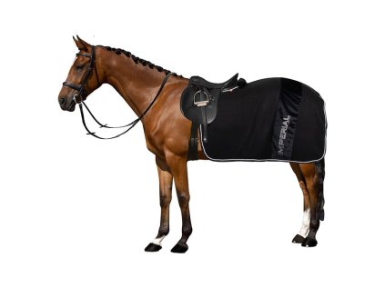 IMPERIAL RIDING Deka bederní fleece, black-flower, vel. M