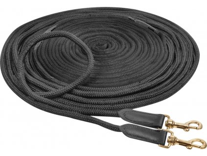 Lonž dvojitá Double Waldhausen, černá (Velikost 16 m, Barva black)