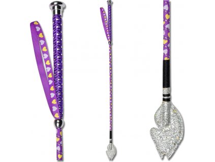 Dětský jezdecký bičík s jazykem koňské hlavy (Velikost 65 cm, Barva lilac)