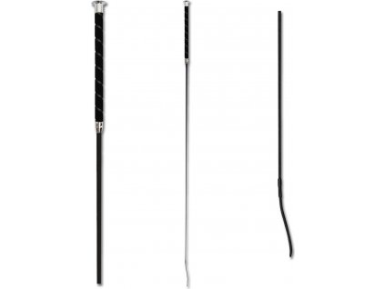 Drezurní bič - velurová rukojeť (Velikost 110 cm, Barva black)