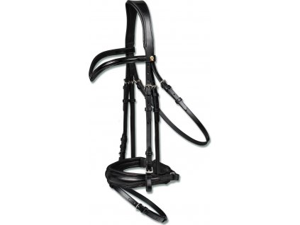 Uzdečka z lakované kůže Waldhausen S-Line Blackshine (Velikost COB, Barva black)