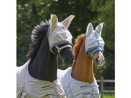 Maska proti hmyzu s ochranou uší Protect Waldhausen (Velikost PONY, Barva silver grey)