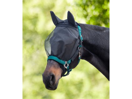 Maska s ochranou uší Premium Velcro Waldhausen (Velikost PONY, Barva black)