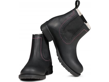 Pérka kožená Classic Winter ELT, zimní, dětská (Velikost 28, Barva black/silver)