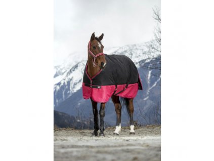 equitheme tyrex 1200 d turnout rug.jpg černo růžová deka pro koně