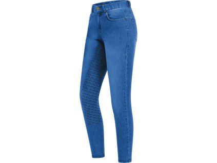 Jeansové rajtky luna se silikonovým sedem (Velikost D34, Barva jeans blue)