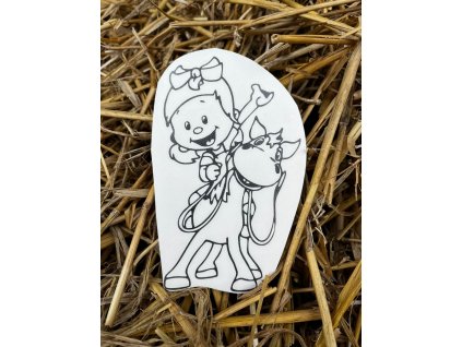 Samolepka dítě na koni