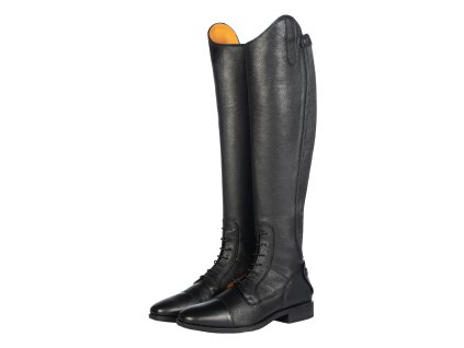 Vysoké jezdecké boty kožené -Titanium Style- short, width M black