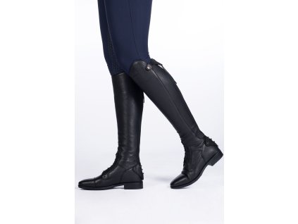 Vysoké jezdecké boty kožené -Titanium Style- short, width XL black