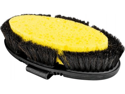 Kartáč s houbou Flex na mytí koně Waldhausen (Barva black/grey)