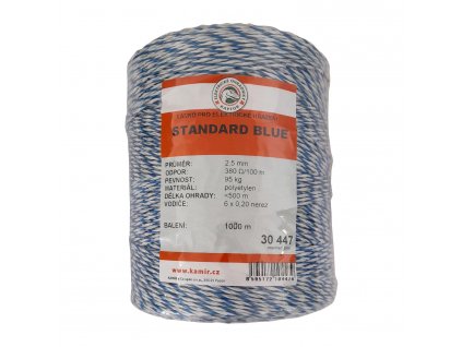 Polyetylenové lanko pro elektrické ohradníky STANDARD BLUE 2,5 mm