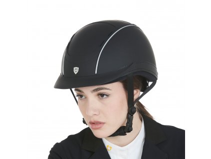 Jezdecká helma Equestro Phantom, leather style