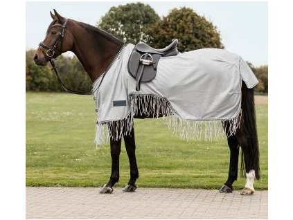 Protect jezdecká deka s třásněmi proti hmyzu Waldhausen (Velikost 115 cm, Barva silver-grey/grey)
