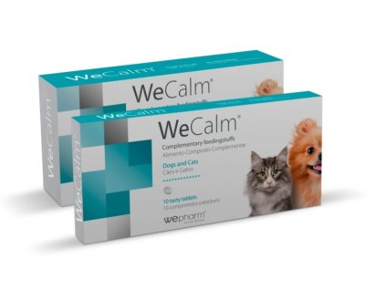 WeCalm pro psy a kočky Přirozená pomoc proti stresu zvířat.
