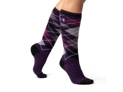 HEAT HOLDERS podkolenky dámské LITE MEDIUM- 1.6 káro TM. FIAL