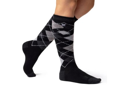 HEAT HOLDERS podkolenky dámské LITE MEDIUM- 1.6 káro ČERNÁ