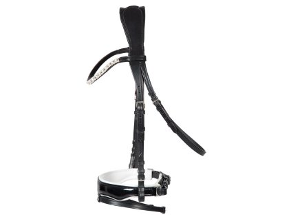 Uzdečka Elegance Pfiff Černá s bílým polstrováním