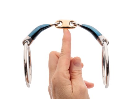 Stihlové udidlo "Ergonomic" tenké pouze 14mm, 2x lomené, uzamykací-lock up