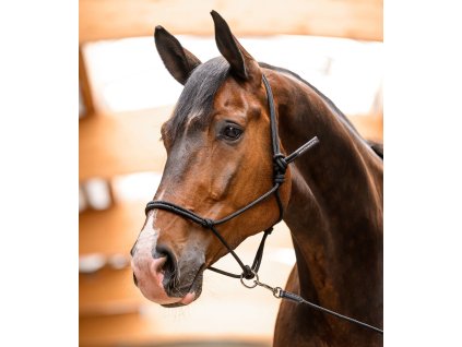 Provazová ohlávka s pohyblivým kroužkem Waldhausen (Velikost PONY, Barva black)
