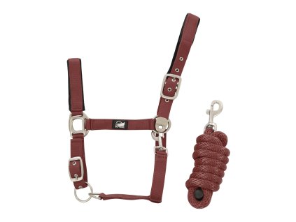 Supreme ohlávka + vodítko Burgundy