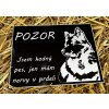 Výstražná informační cedulka se psy na míru