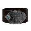 Western Leather Wrap Cuff Náramek - Kovbojská přezka