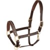 Kožený ohlávka Crystal (Velikost PONY, Barva black/grey)